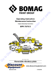 Fayat BOMAG BPR 70 Operating Instruction,  Maintenance Instruction