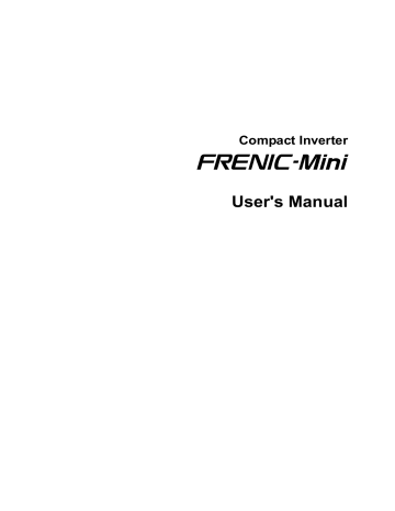 Fuji Electric Frenic-Mini User Manual | Manualzz