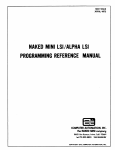 Computer Automation ALPHA 16 LSI Programming Reference Manual