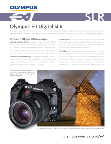 Olympus e-1 Digital Camera Introduction Manual | Manualzz