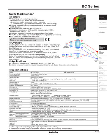 Autonics BC Series Manual | Manualzz