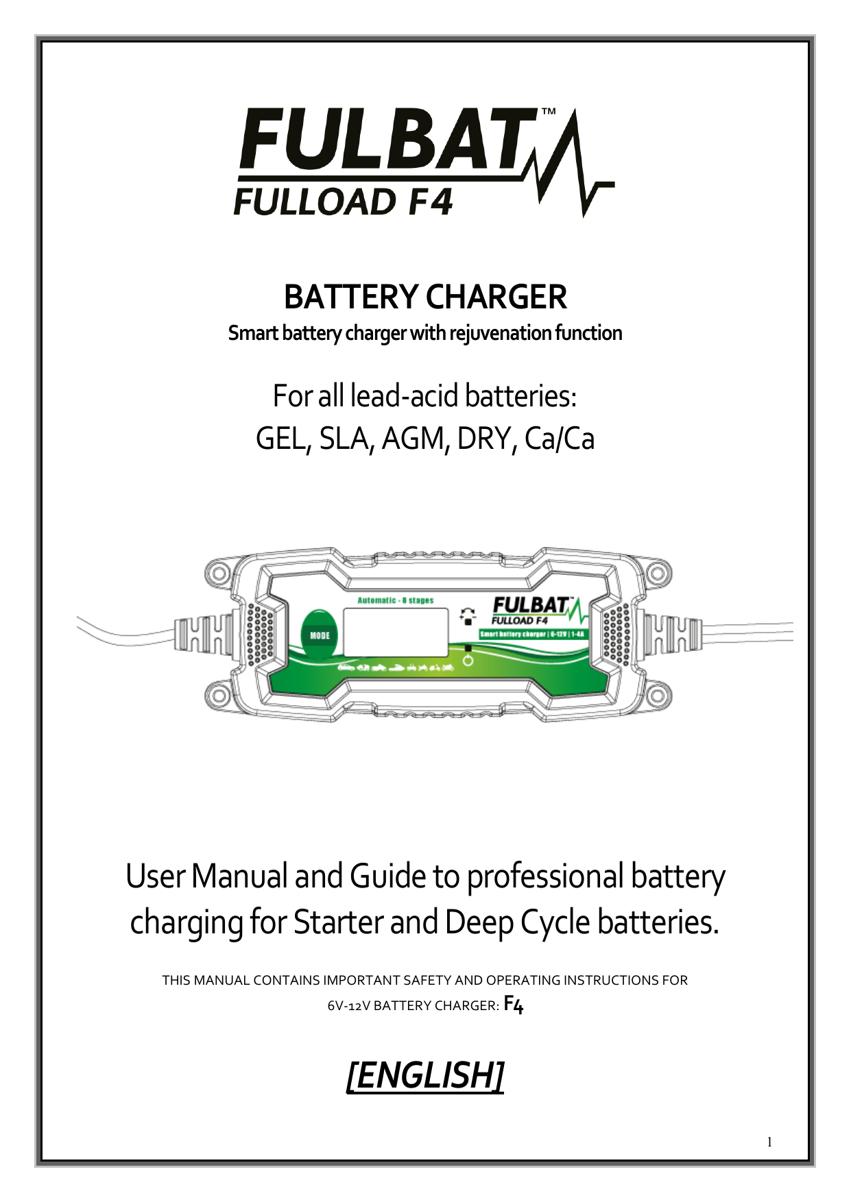 Chargeur De Batterie Fulbat FULLLOAD F4 Avec Maintien De Charge 2