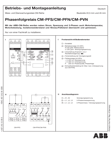 ABB CM-PFN Betriebs- Und Montageanleitung | Manualzz