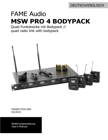 Fame Audio MSW PRO 4 BODYPACK User Manual | Manualzz