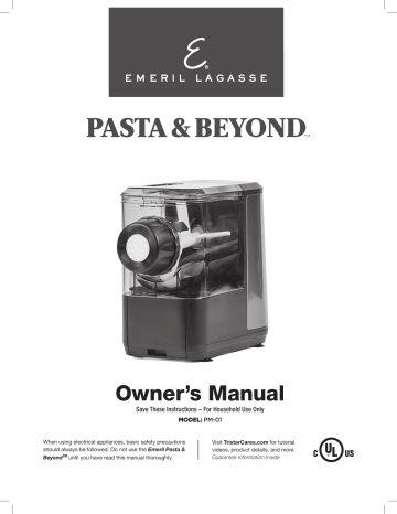 Emeril Lagasse Pasta & Beyond PM-01 Owner's Manual | Manualzz