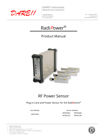 Dare RadiPower RPR2006C, RadiPower USB1004A Product Manual | Manualzz