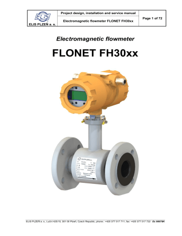 Suppression of the effects of closing valves. Elis FLONET FH30 Series | Manualzz
