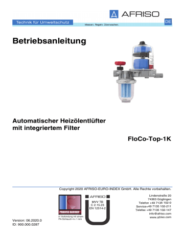 Afriso Heizölentlüfter, FloCo-Top-2KM Si