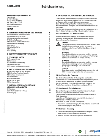 ebm-papst A4S200-AA02-02 Betriebsanleitung | Manualzz