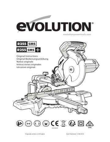 Evolution 052-0002, R255SMS, R255SMS+ Original Instructions Manual | Manualzz