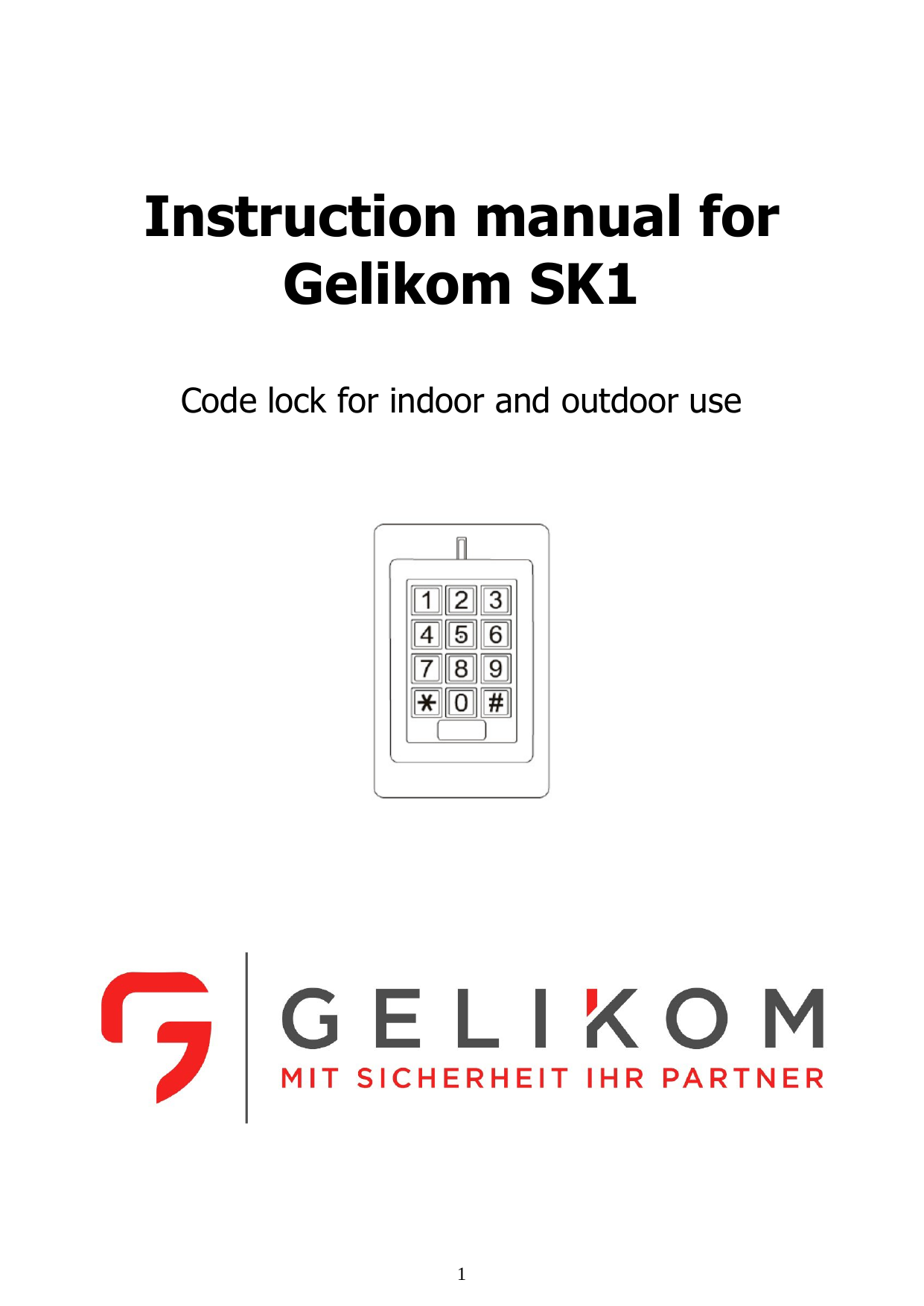 Gelikom, SK1-W - Modulo apriporta con tastiera a codice, per serratura  elettronica RFID e PIN, impermeabile, con transponder