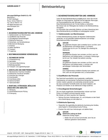ebm-papst A4D200-AA36-17 Betriebsanleitung | Manualzz