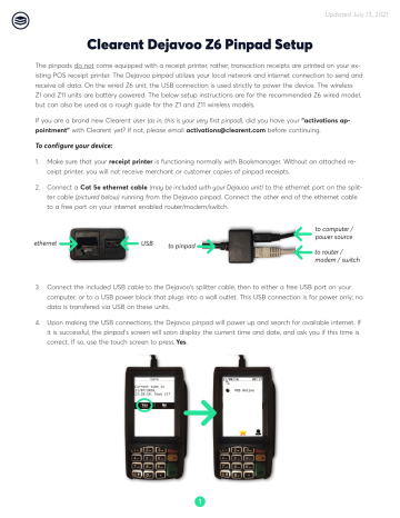 Dejavoo Z6 Setup | Manualzz