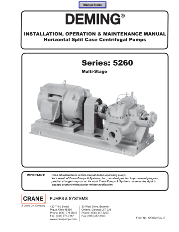 CROSS-SECTIONS & PARTS LIST. Crane Deming 5260 Series | Manualzz