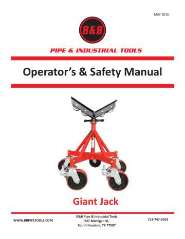 B&B Giant Jack Operators Safety Manual | Manualzz