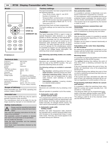 Eldat RT39 Manual | Manualzz