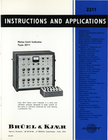 BRUEL & KJAER 4184-A TECHNICAL DOCUMENTATION MANUAL Pdf Download
