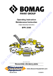 Fayat Group BOMAG BPR 35/60 Operating Instruction,  Maintenance Instruction