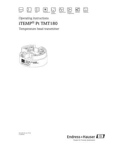Endress+Hauser iTEMP Pt TMT180 Operating Instructions Manual | Manualzz