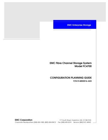 EMC FC4700 Configuration Planning Manual | Manualzz