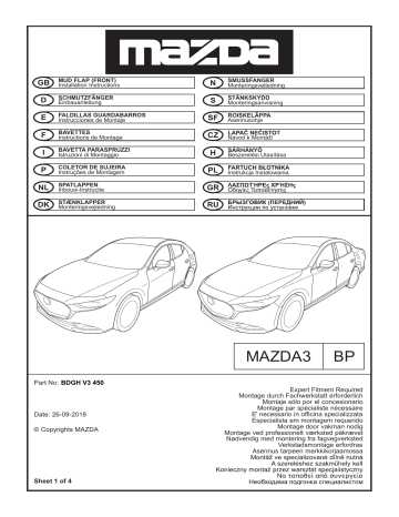 Mazda BDGH V3 450 Instrucciones De Montaje | Manualzz