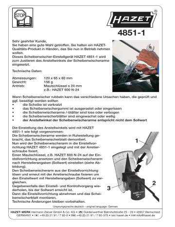 Hazet 4851-1 Kurzanleitung | Manualzz