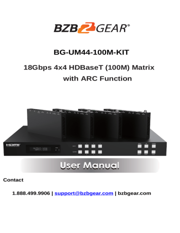BZBGEAR BG-UM44-100M-KIT User Manual - 4x4 HDMI Matrix Switch with HDBaseT | Manualzz