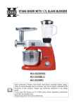 Herzberg HG-5029BLU Manual - Instructions for Stand Mixer &amp; Blender