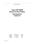 Barnstead Thermolyne Corporation HP18324 Operation Manual And Parts List
