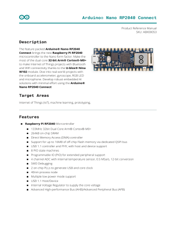 Arduino Nano RP2040 Connect Product Reference Manual | Manualzz