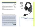 Porta Phone TD900 Wireless Quick Start Manual