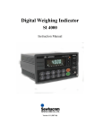 Sewhacnm SI 4000 Instruction Manual - Digital Weighing Indicator