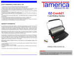 Tamerica EZ-Comb21 Operating Manual