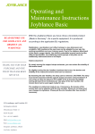 Joyblance Basic Operating And Maintenance Instructions