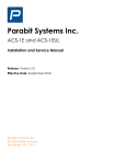 Parabit Systems ACS-1E Installation And Service Manual