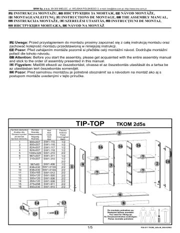 BRW TIP-TOP TKOM 2d5s Assembly Manual | Manualzz