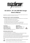 OzCharge TUC39SAUS Manual: Dual USB Wall Charger Instructions