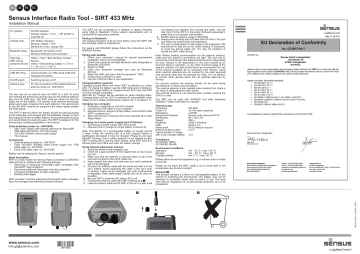 Xylem Sensus SIRT Installation Manual | Manualzz