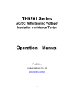 Tonghui Electronics TH9201 Series Operation Manual