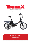 TranzX Raleigh E-Bike Folding Instructions &amp; Electrical System Manual