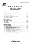 Miki Pulley Starflex ALS-014-Y Operation Manual