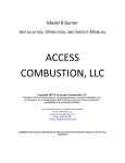 Access Combustion B Installation, Operation And Service Manual