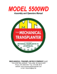 MECHANICAL TRANSPLANTER 5500WD Assembly And Operators Manual