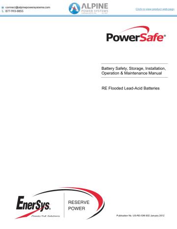 EnerSys PowerSafe Assembly, Installation, Operation & Maintenance Manual | Manualzz