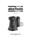alzaTools AT-COS20V User Manual - Cordless Orbital Sander