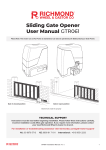 Richmond GTR061 Sliding Gate Opener User Manual