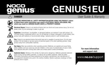 NOCO Genius Genius Series Kasutusjuhend | Manualzz