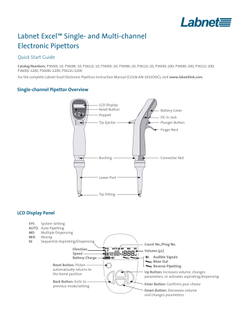 Labnet Excel P3612L-1200 Quick Start Manual | Manualzz