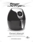 Power AirFryer XL AF-340 Owner's Manual