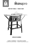Manupro MPSCST255MM2 Table Saw: AI Chat &amp; PDF
